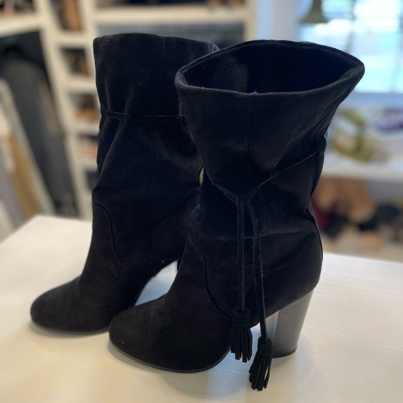 Suede Tassle High Boots - Picture 1 of 3